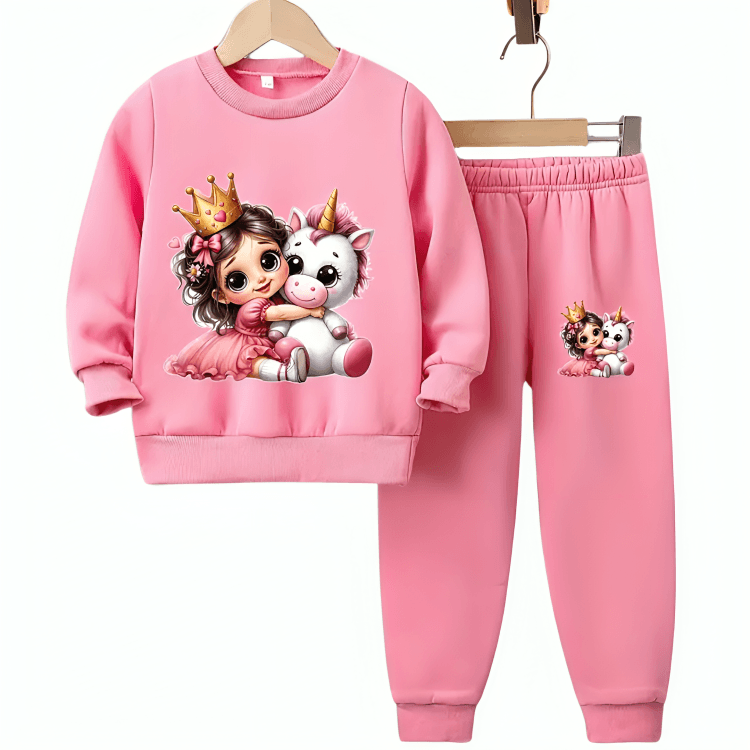 Princess & Unicorn Fleece Tracksuit - Kin Trends