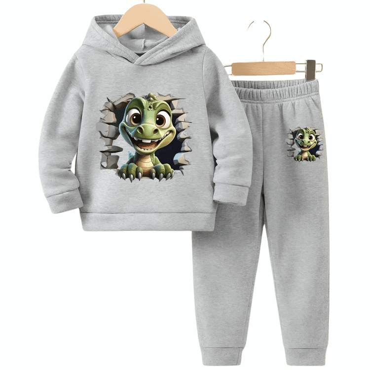 Cute Little Dino Hoodie Tracksuit - Kin Trends