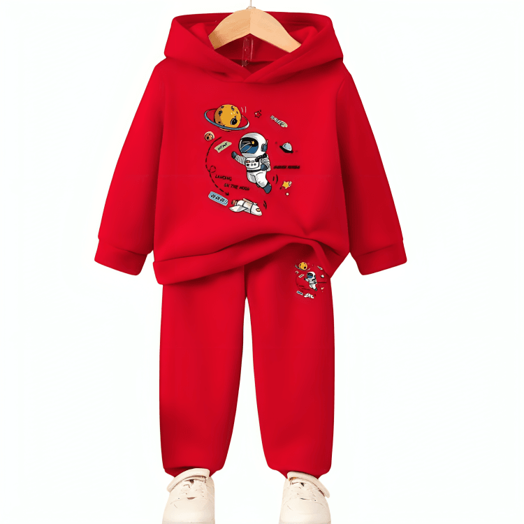 Flying Spaceman Fleece Hoodie Tracksuit - Kin Trends