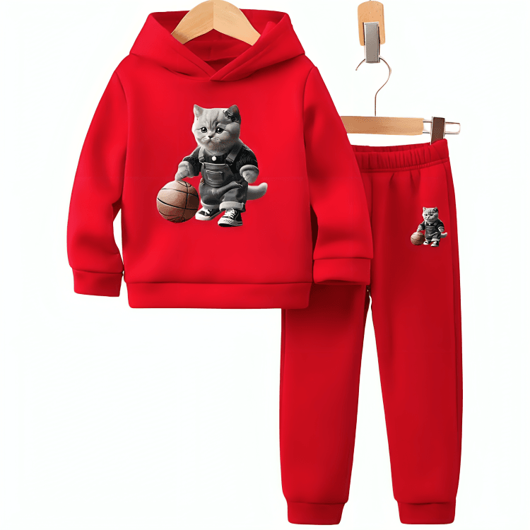 Basketball Cat Hoodie Tracksuit - Kin Trends