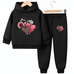 Hearts Fleece Hoodie Tracksuit - Kin Trends
