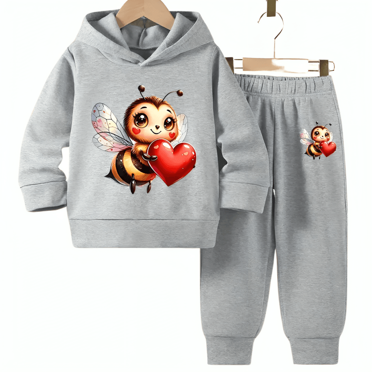 Love Bee Fleece Hoodie Tracksuit - Kin Trends