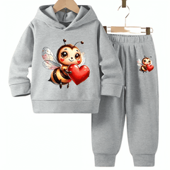 Love Bee Fleece Hoodie Tracksuit - Kin Trends