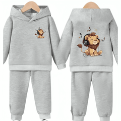 Music Lover Front back Printed Fleece Hoodie Tracksuit - Kin Trends