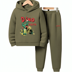 Dino Racer Fleece Hoodie Tracksuit - Kin Trends