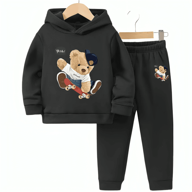 Yeah Skating Bear Fleece Hoodie Tracksuit - Kin Trends