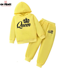 Original Queen Hoodie Tracksuit Yellow - Kin Trends