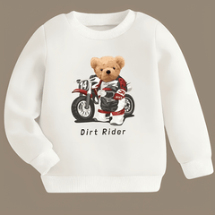 Biker Bear Fleece Sweatshirt - Kin Trends