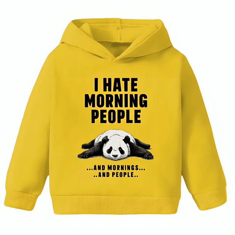 Panda Hate Morning People Hoodie - Kin Trends