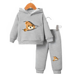 Shy Bear Fleece Hoodie Tracksuit