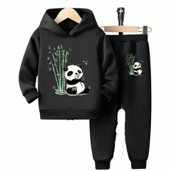 Relaxing Panda Fleece Hoodie Tracksuit - Kin Trends