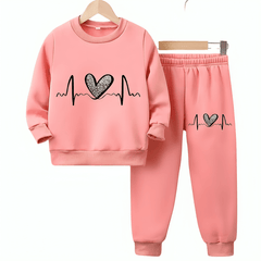 Heartbeat Line Fleece Tracksuit - Kin Trends