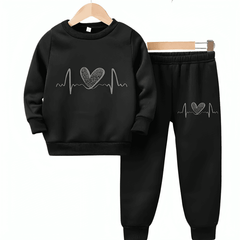 Heartbeat Line Fleece Tracksuit - Kin Trends