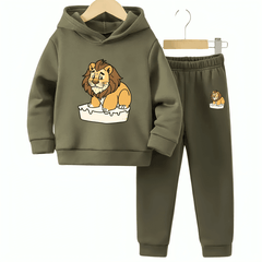 Sweet Lion Fleece Hoodie Tracksuit - Kin Trends