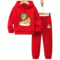 Sweet Lion Fleece Hoodie Tracksuit - Kin Trends