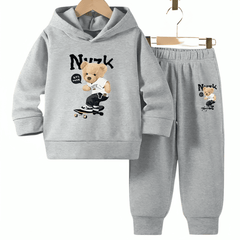 Skater Bear Multiple Fleece Hoodie Tracksuit - Kin Trends