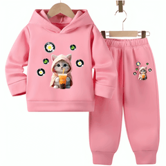 Cutest Cat Fleece Hoodie Tracksuit - Kin Trends