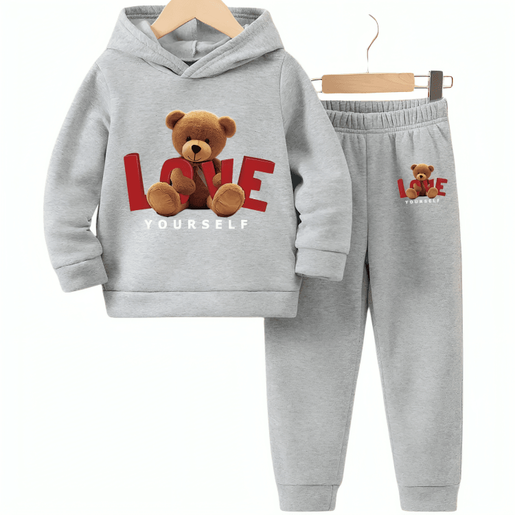 Love Yourself Fleece Hoodie Tracksuit - Kin Trends