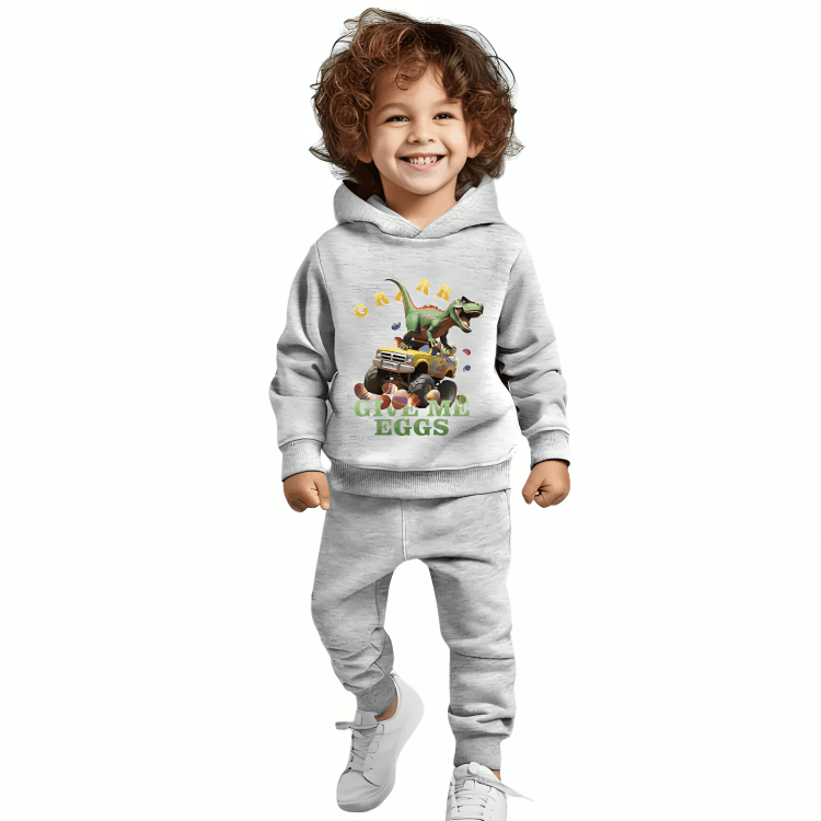 Give Me Eggs Dino Hoodie Tracksuit - Kin Trends