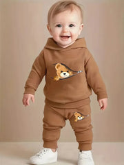 Shy Bear Fleece Hoodie Tracksuit