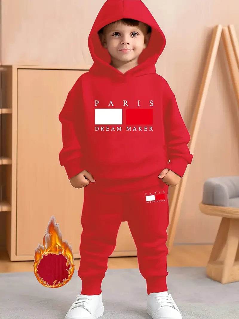 Paris Fleece Hoodie Tracksuit - Kin Trends