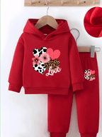 Hearts Fleece Hoodie Tracksuit - Kin Trends