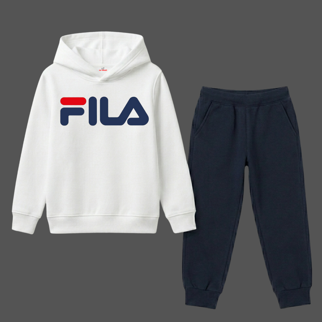 FLA Classic Horizontal Kids Winter Fleece Tracksuit - 2 Pcs