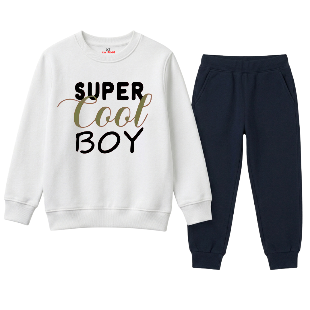 Super Cool Boy Kids Sweatshirt Set