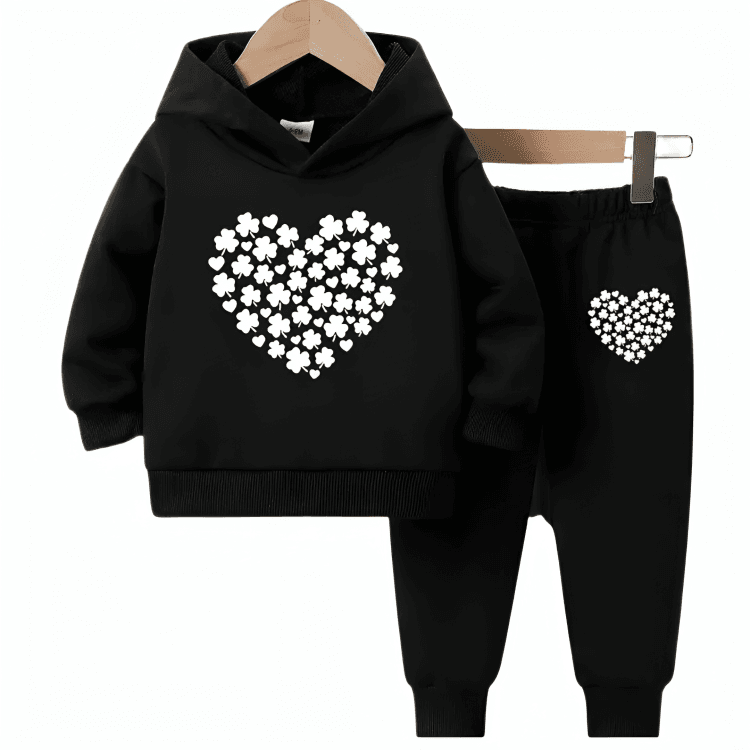 Beautiful Heart Fleece Hoodie Tracksuit - Kin Trends