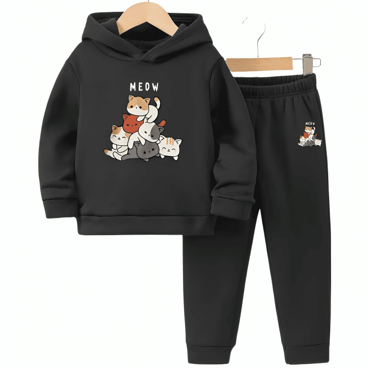 MEOW Hoodie Tracksuit - Kin Trends