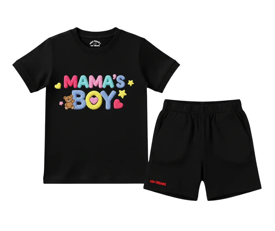 Premium Mama's Boy Shorts Set (Not Embroidered) - Kin Trends