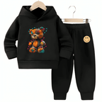 Colorful Bear Fleece Hoodie Tracksuit - Kin Trends