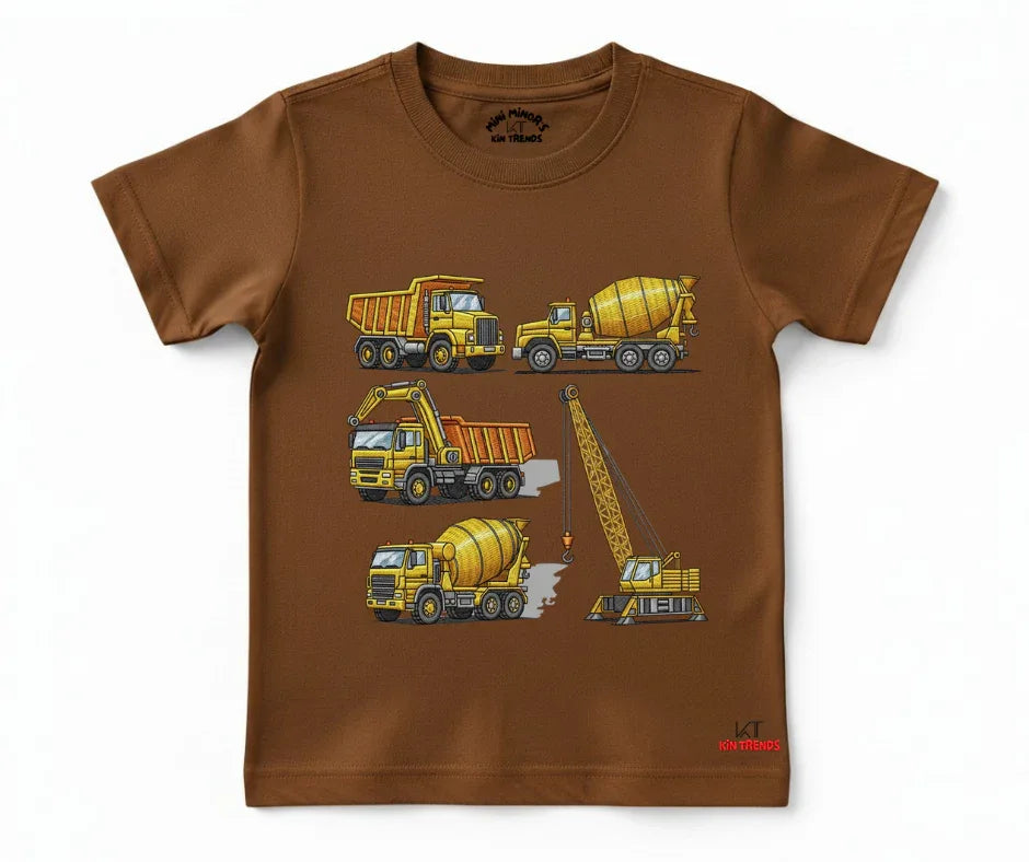 Crane Trucks T Shirt (Not Embroidered) Kids T shirt | Mini Minors Kin Trends | Kintrends