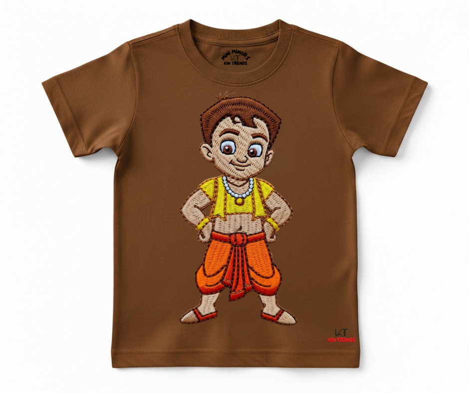 Chota Bheem T Shirt (Not Embroidered) Kids T shirt | Mini Minors Kin Trends | Kintrends