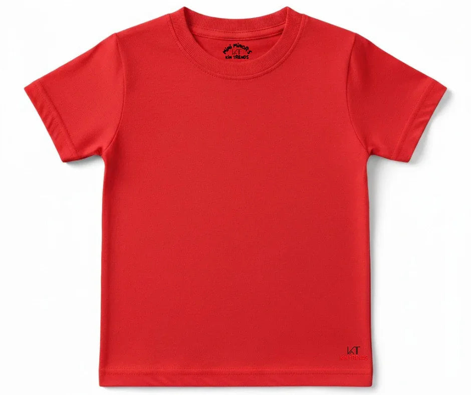 Red Color Plain T Shirt for boys and girls | Mini Minors Kintrends