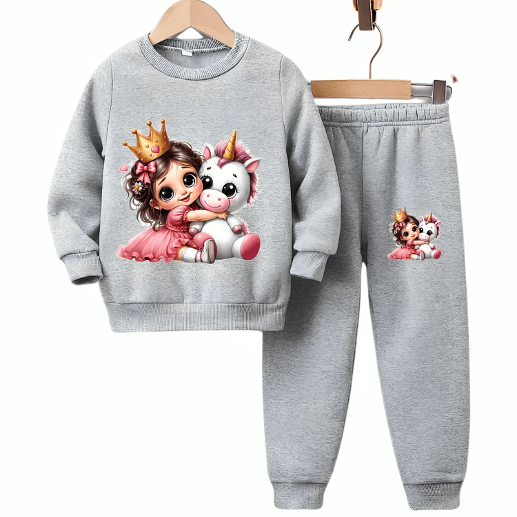 Princess & Unicorn Fleece Tracksuit - Kin Trends