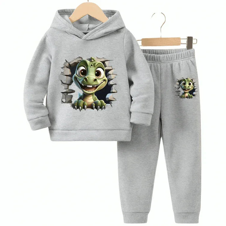 Cute Little Dino Hoodie Tracksuit - Kin Trends