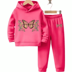 Butterfly Fleece Hoodie Tracksuit - Kin Trends