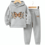 Butterfly Fleece Hoodie Tracksuit - Kin Trends