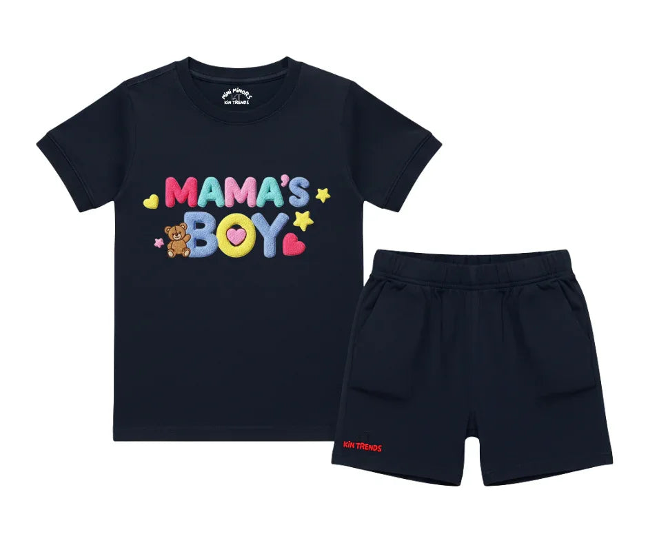 Premium Mama's Boy Shorts Set (Not Embroidered) - Kin Trends