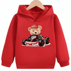 Racer Bear Fleece Hoodie - Kin Trends