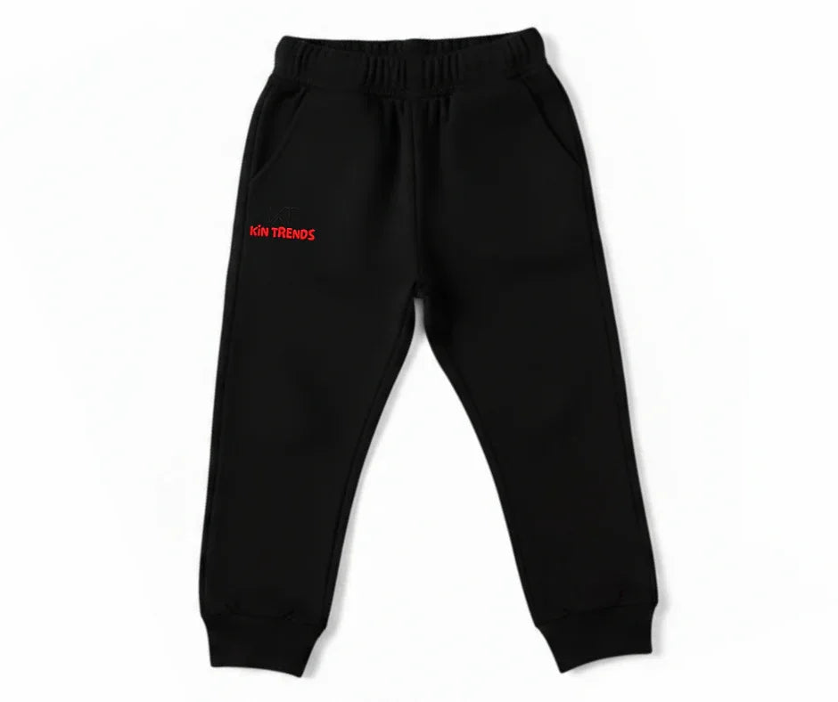 Black Color Kids Cotton Trouser for boys and girls | Mini Minors Kintrends