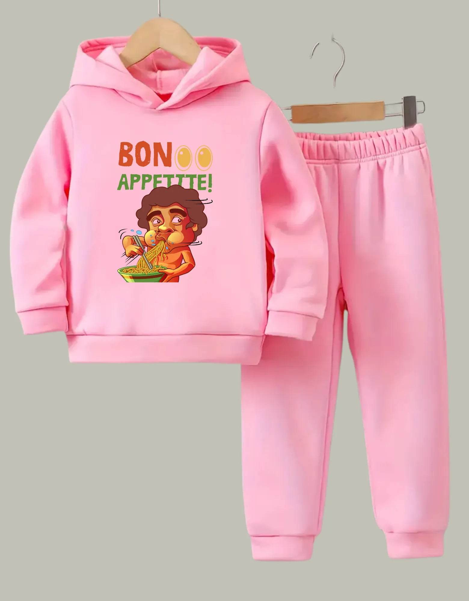 Bon Appetitte Fleece Hoodie Tracksuit - Kin Trends