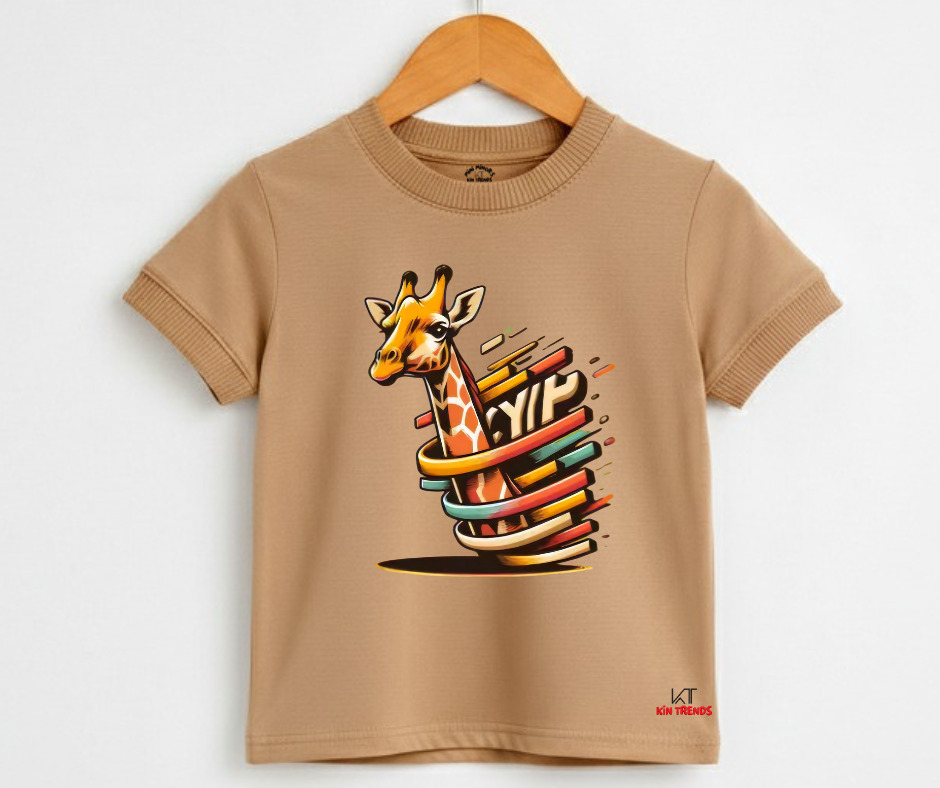 Giraffe Tee | Kids T shirt | Mini Minors Kin Trends | Kintrends