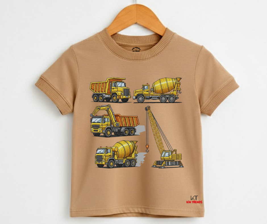 Crane Trucks T Shirt (Not Embroidered) Kids T shirt | Mini Minors Kin Trends | Kintrends