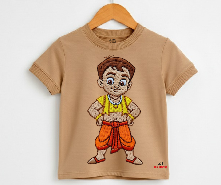 Chota Bheem T Shirt (Not Embroidered) Kids T shirt | Mini Minors Kin Trends | Kintrends