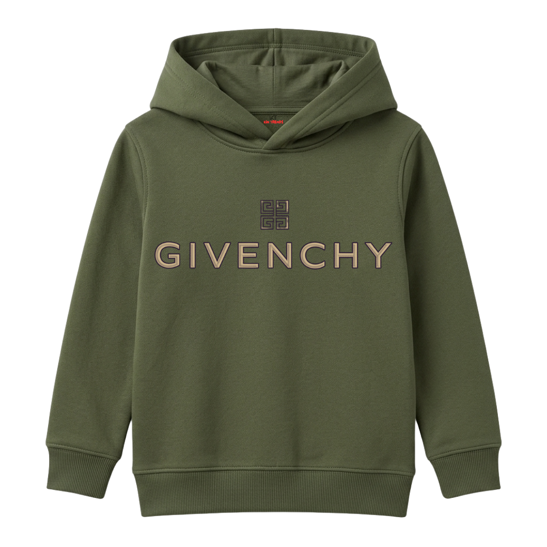 Gvenchy Luxury Signature Brand Block Kids Winter Fleece Hoodie