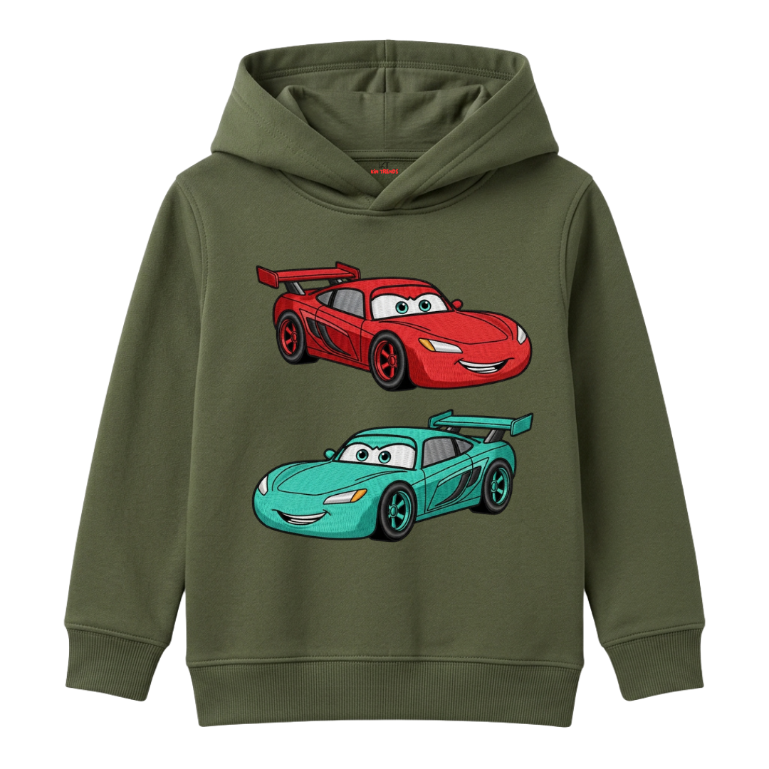 Lightning McQueen Racing Duo Graphic Kids Winter Fleece Hoodie