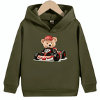 Racer Bear Fleece Hoodie - Kin Trends