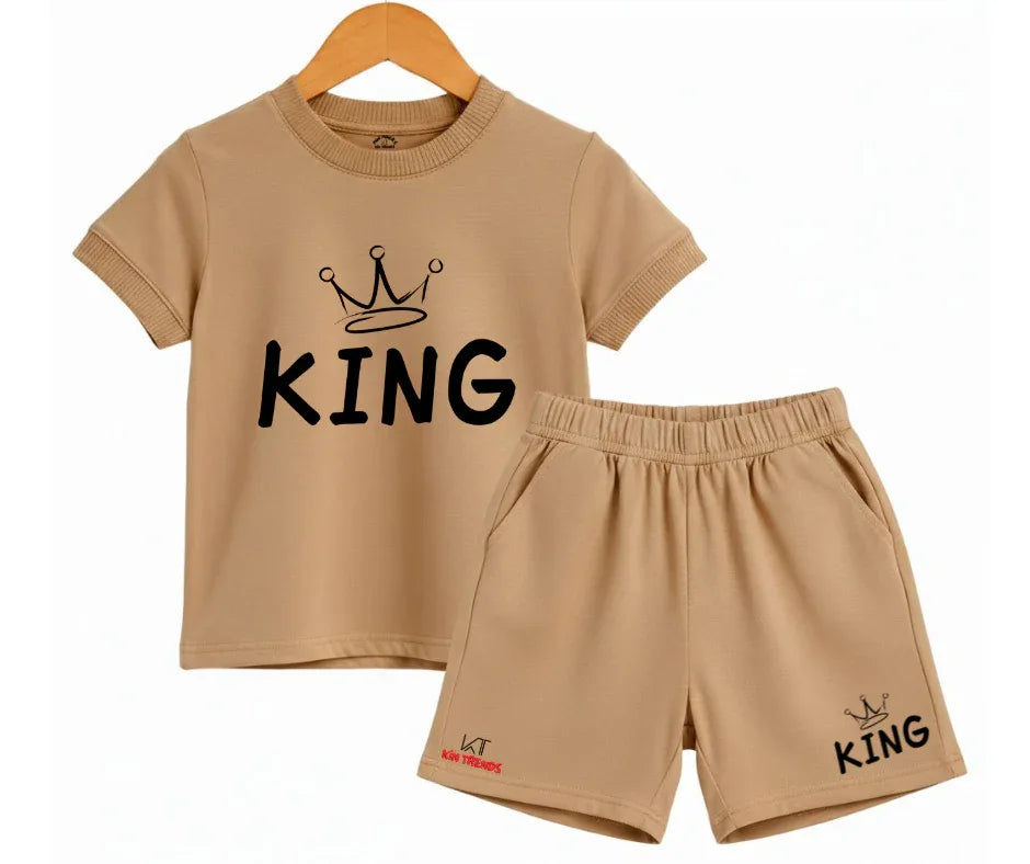 King Shorts Set | Kids T shirt and shorts | Mini Minors Kin Trends | Kintrends